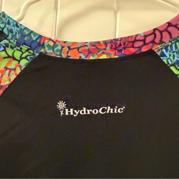 Hydrochic Black Floral Sun Shirt Rashguard SPF Women’s 2X - Picture 4 of 6